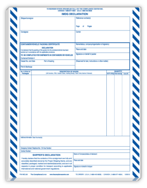 IMO Shipper's Declaration Form, Laser, 100/Pack - ICC Canada