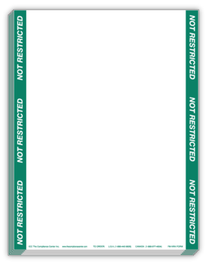 Not Restricted Articles Form, Blank with Border, 100/Pack - ICC Canada