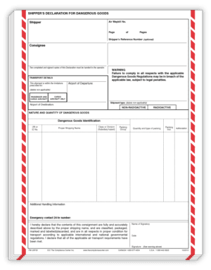 Air Declaration Form, Laser, English Only, 100/Pack - ICC Canada