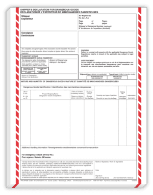 Air Declaration Form, Laser, Bilingual, 100/Pack - ICC Canada
