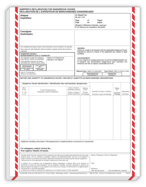 Air Declaration Form, Laser, Bilingual, 100/Pack - ICC Canada