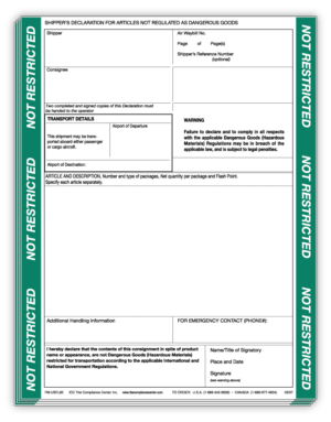 Not Restricted Articles Form, Laser, 100/Pack - ICC Canada