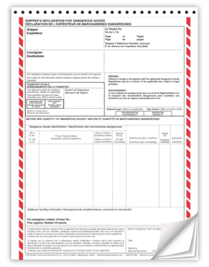 Air Declaration Form, 4-Part NCR, Bilingual (English/French), Customized, 100/Pack - ICC Canada