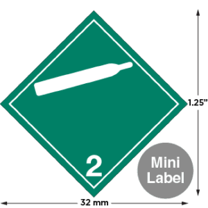 Hazard Class 2.2 - Non-Flammable Gas, Non-Worded, Mini High-Gloss Label, 500/roll - ICC Canada