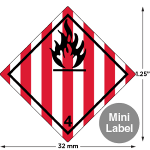 Hazard Class 4.1 - Flammable Solid, Non-Worded, Mini High-Gloss Label, 500/roll - ICC Canada