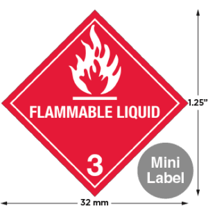Hazard Class 3 - Flammable Liquid, Worded, Mini High-Gloss Label, 500/roll - ICC Canada