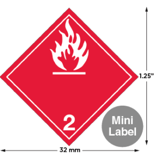 Hazard Class 2.1 - Flammable Gas, Non-Worded, Mini High-Gloss Label, 500/roll - ICC Canada