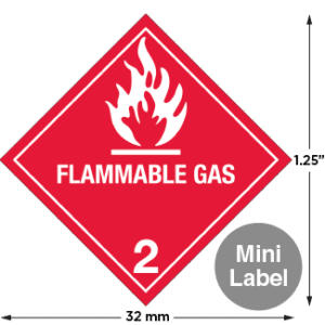 Hazard Class 2.1 - Flammable Gas, Worded, Mini High-Gloss Label, 500/roll - ICC Canada