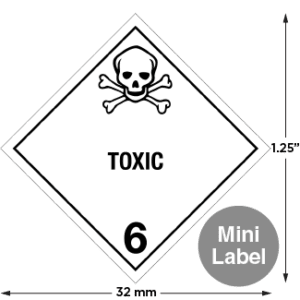 Hazard Class 6.1 - Toxic, Worded, Mini High-Gloss Label, 500/roll - ICC Canada