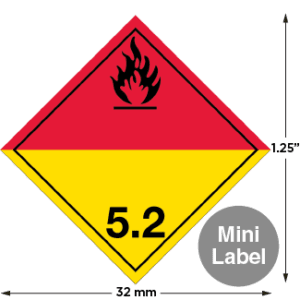 Hazard Class 5.2 - Organic Peroxide, Non-Worded, Mini High-Gloss Label, 500/roll - ICC Canada