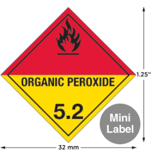 Hazard Class 5.2 - Organic Peroxide, Worded, Mini High-Gloss Label, 500/roll - ICC Canada