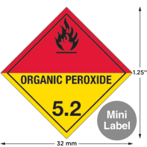 Hazard Class 5.2 - Organic Peroxide, Worded, Mini High-Gloss Label, 500/roll - ICC Canada