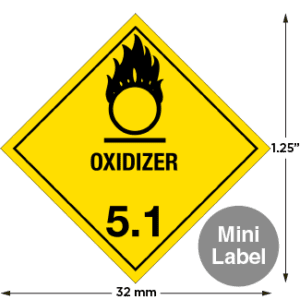 Hazard Class 5.1 - Oxidizer, Worded, Mini High-Gloss Label, 500/roll - ICC Canada