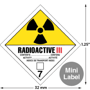 Hazard Class 7 - Radioactive Category III, Non-Worded, Mini High-Gloss Label, 500/roll - ICC Canada