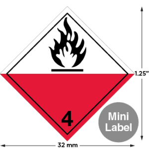 Hazard Class 4.2 - Spontaneously Combustible Material, Non-Worded, Mini High-Gloss Label, 500/roll - ICC Canada