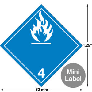 Hazard Class 4.3 - Dangerous When Wet Material, Non-Worded, Mini High-Gloss Label, 500/roll - ICC Canada