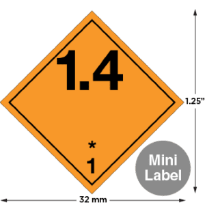 Hazard Class 1.4 - Explosive, Non-Worded, Mini High-Gloss Label, 500/roll - ICC Canada