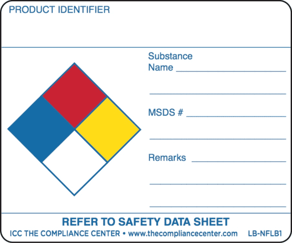 NFPA Write-On Label, 3" x 2.5", Gloss Paper, 500/Roll - ICC Canada