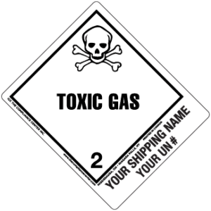Hazard Class 2.3 - Toxic Gas, Worded, High-Gloss Label, Shipping Name-Standard Tab, Custom, 500/roll - ICC Canada
