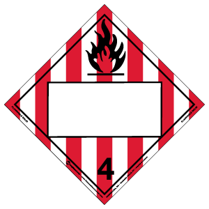 Hazard Class 4.1 - Flammable Solid Placard, Removable Self-Stick Vinyl, Blank - ICC Canada