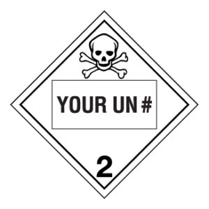 Hazard Class 2.3 - Toxic Gas Placard, Removable Self-Stick Vinyl, Custom - ICC Canada