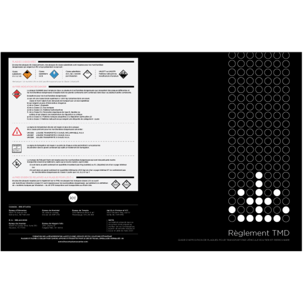 TDG Clear Language Placarding Chart, French - ICC Canada