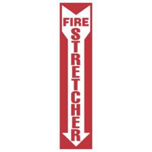 Fire Stretcher, 4" x 18", Rigid Vinyl Sign - ICC Canada