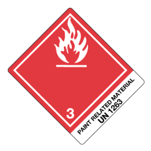 Hazard Class 3 - Flammable Liquid, Non-Worded, High-Gloss Label, Shipping Name-Standard Tab, UN1263, 500/roll - ICC Canada