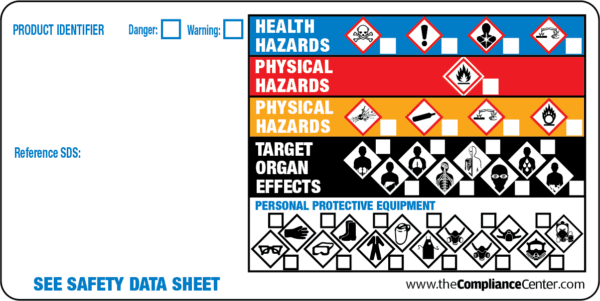 Tick-Mark Label, 2" x 4" GHS Workplace Orange System Label, 500/Roll - ICC Canada