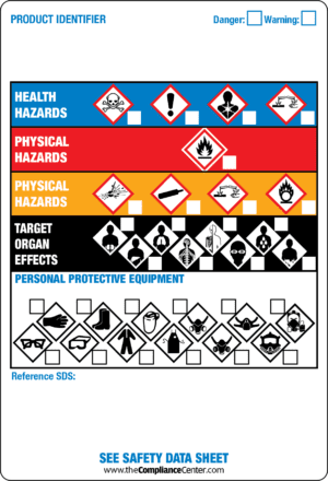 Tick-Mark Label, 4" x 6" GHS Workplace Orange System, 500/Roll - ICC Canada