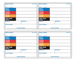 GHS Workplace Stock Label Sheets (Orange System), Paper, 4-up, 4" x 5", 100/Pack - ICC Canada