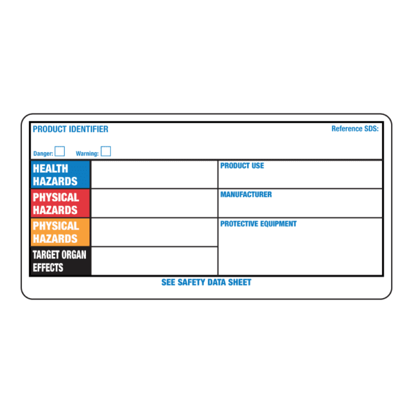 Blank Label, 2" x 4" GHS Workplace Orange System Label, 500/Roll - ICC Canada