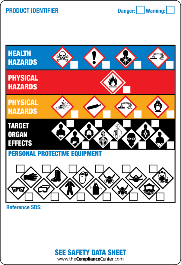 Tick-Mark, 4" x 6" GHS Workplace Orange System, 500/Roll - ICC Canada