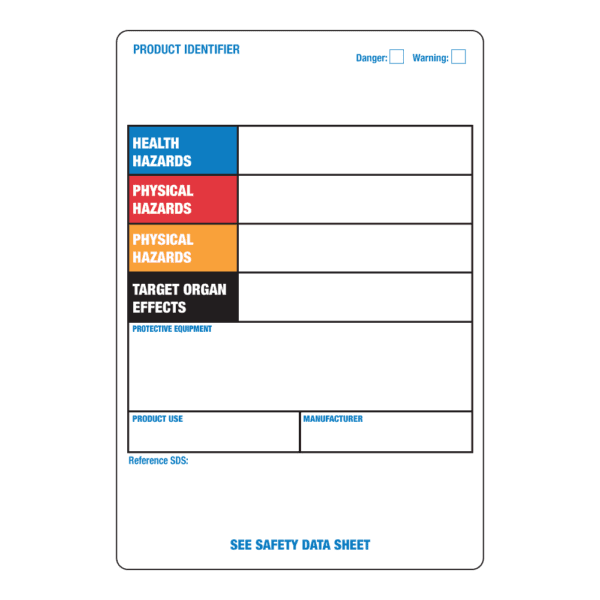 Blank Label, 4" x 6" GHS Workplace Orange System, 500/Roll - ICC Canada