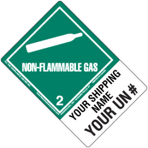 Hazard Class 2.2 - Non-Flammable Gas, Worded, High-Gloss Label, Shipping Name-Large Tab, Custom, 500/roll - ICC Canada