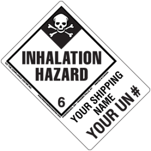 Hazard Class 6.1 - Inhalation Hazard, Worded, High-Gloss Label, Shipping Name-Large Tab, Custom, 500/roll - ICC Canada