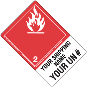Hazard Class 2.1 - Flammable Gas, Non-Worded, Vinyl Label, Shipping Name-Large Tab, Custom, 500/roll - ICC Canada