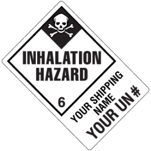 Hazard Class 6.1 - Inhalation Hazard, Worded, Vinyl Label, Shipping Name-Large Tab, Custom, 500/roll - ICC Canada