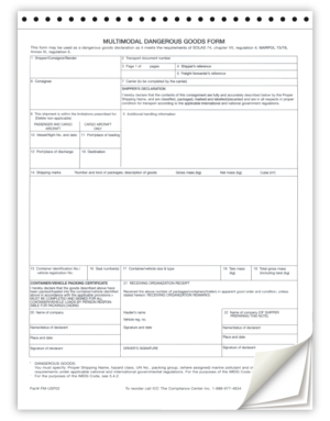 IMO Multimodal Shipping Form, Laser, Packages of 100 - ICC Canada