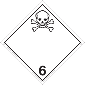 Hazard Class 6.1 - Toxic Substances Placard, Removable Self-Stick Vinyl, Non-Worded - ICC Canada