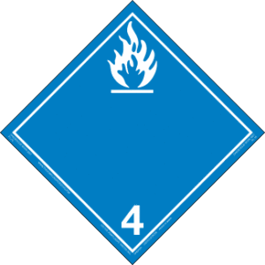 Hazard Class 4.3 - Water Reactive Substances Placard, Removable Self-Stick Vinyl, Non-Worded - ICC Canada