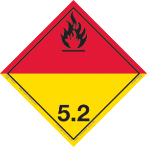 Hazard Class 5.2 - Organic Peroxide Placard, Removable Self-Stick Vinyl, Non-Worded - ICC Canada