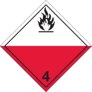 Hazard Class 4.2 - Substances Liable to Spontaneous Combustion Placard, Removable Self-Stick Vinyl, Non-Worded - ICC Canada