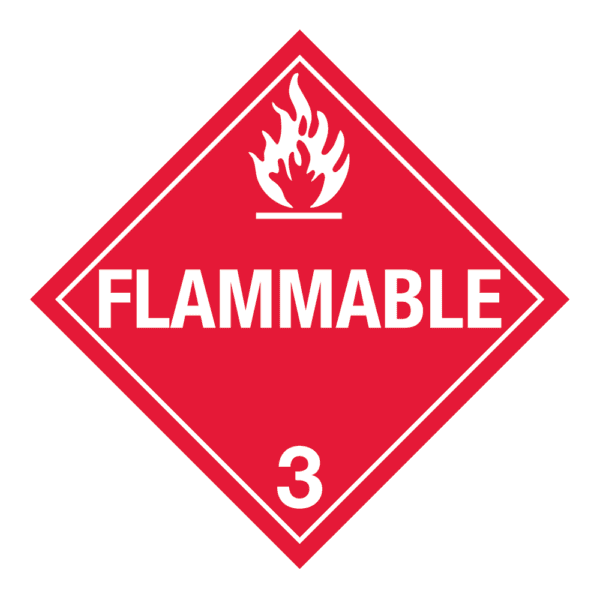 Hazard Class 3 - Flammable Liquid Placard, Removable Self-Stick Vinyl, Worded - ICC Canada