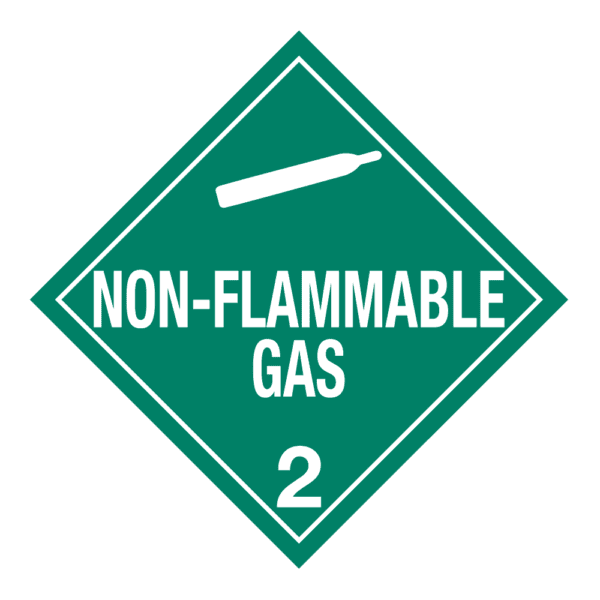 Hazard Class 2.2 - Non-Flammable Gas Placard, Removable Self-Stick Vinyl, Worded - ICC Canada