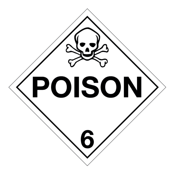 Hazard Class 6.1 - Poison Placard, Removable Self-Stick Vinyl, Worded - ICC Canada