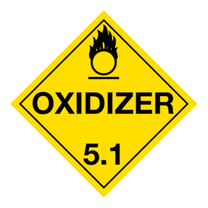 Hazard Class 5.1 - Oxidizer Placard, Removable Self-Stick Vinyl, Worded - ICC Canada
