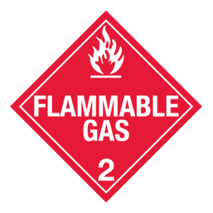 Hazard Class 2.1 - Flammable Gas Placard, Removable Self-Stick Vinyl, Worded - ICC Canada