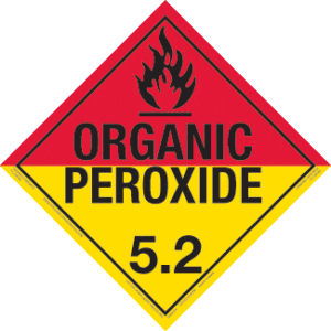 Hazard Class 5.2 - Organic Peroxide Placard, Removable Self-Stick Vinyl, Worded - ICC Canada
