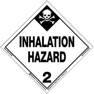 Hazard Class 2.3 - Inhalation Hazard Placard, Removable Self-Stick Vinyl, Worded - ICC Canada